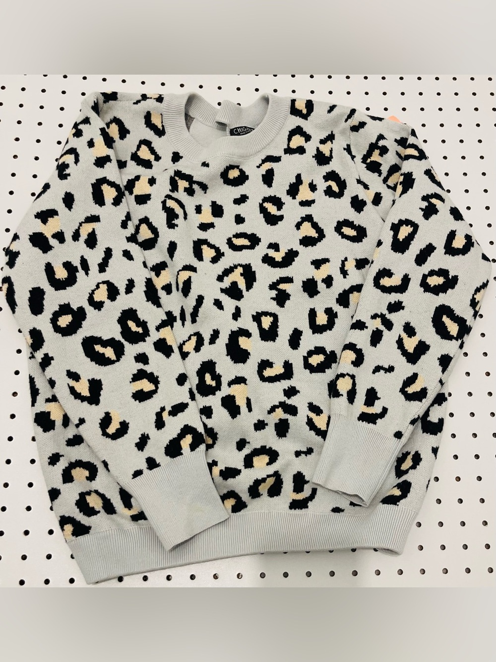 Gant Leopard Print Crewneck Sweater - Cream, Black & Tan